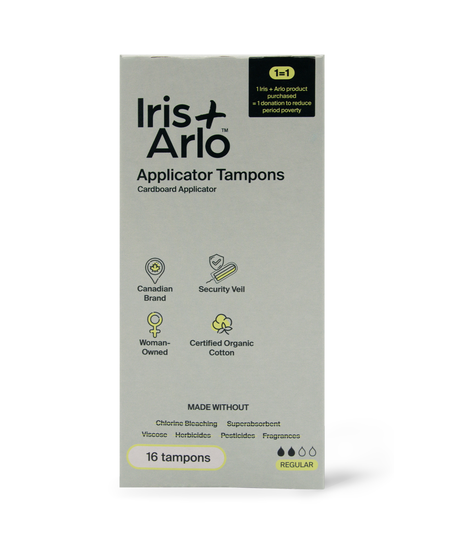 Iris + Arlo - Applicator Tampons, reg - 100% Organic Cotton