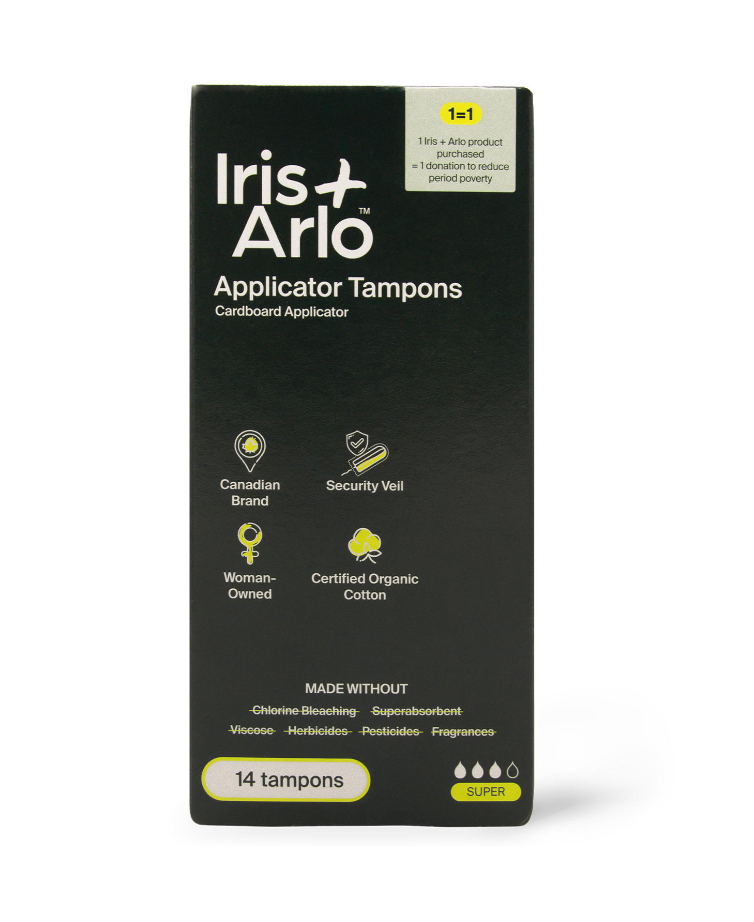 Iris + Arlo - Applicator Tampons, super - 100% Organic Cotton