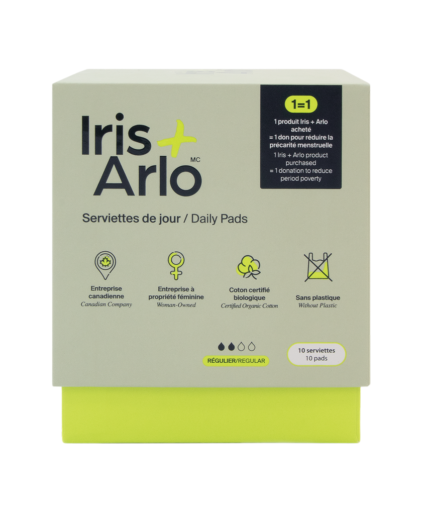 Iris + Arlo - Daily Pads, reg - 100% Organic Cotton