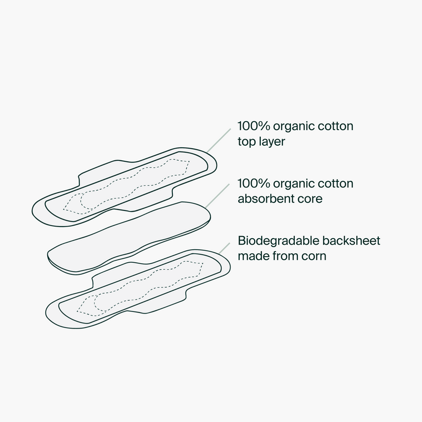 Iris + Arlo - Night Pads - 100% Organic Cotton
