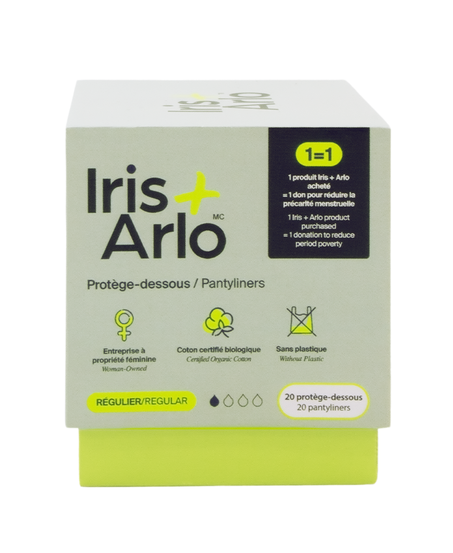 Iris + Arlo - Pantyliners, reg - 100% Organic Cotton