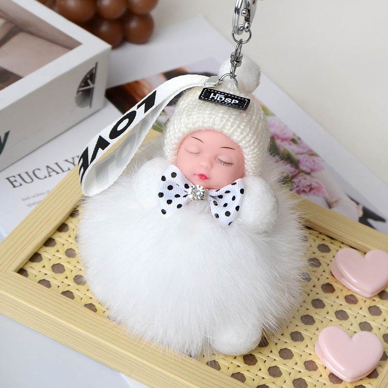 Cute Sleeping Doll Plush Doll Keychain Pendant Backpack Handbag Wallet Accessories