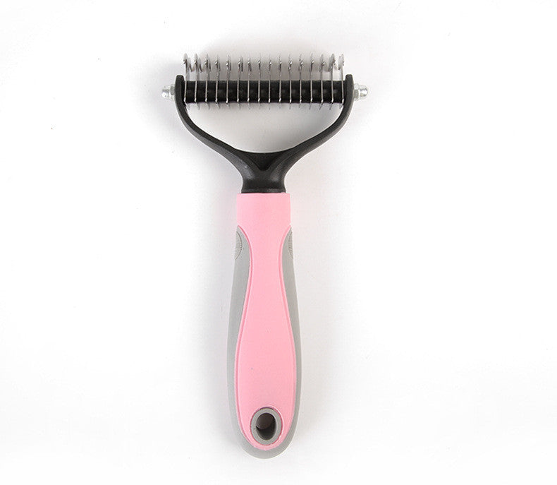 Pet Dematting Comb – Stainless Steel Knot Remover for Dogs & Cats | Pink & Blue