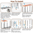 1Pc 4 Tier Heavy Duty Garment Rack With Wheels Carbon Steel Clothing Rack Portable Wardrobe Clothes Rack With 3 Hanging Rods 6 Footrests 44.9x17.13x77.95in