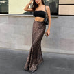 Leopard Long Skirt Fashion Mermaid Skirt Womens Clothing