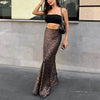 Leopard Long Skirt Fashion Mermaid Skirt Womens Clothing
