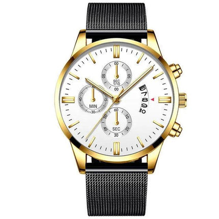 Mens Business Luxury Watches For Men Mesh Band Quartz Watch
