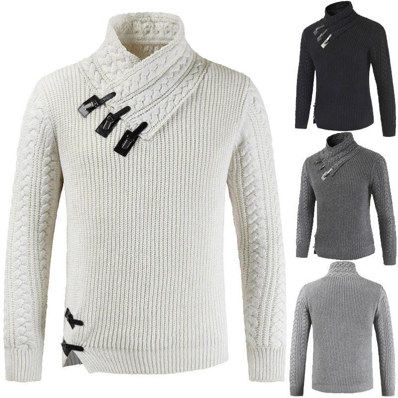Men's Scalp Button Irregular Long Sleeve T-Shirt