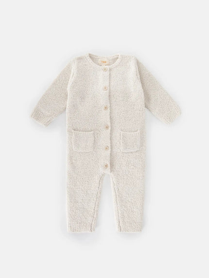 Long Sleeve Romper - Fuzzy | Ecru | 7AM