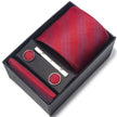 Men's Jacquard Woven Formal Tie Set – Rayon Arrow Necktie with Handkerchief, Tie Clip & Cufflinks | Canada & USA
