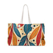 Colorful Tropical Leaves Weekender Bag | Boho Beach Large Tote bag