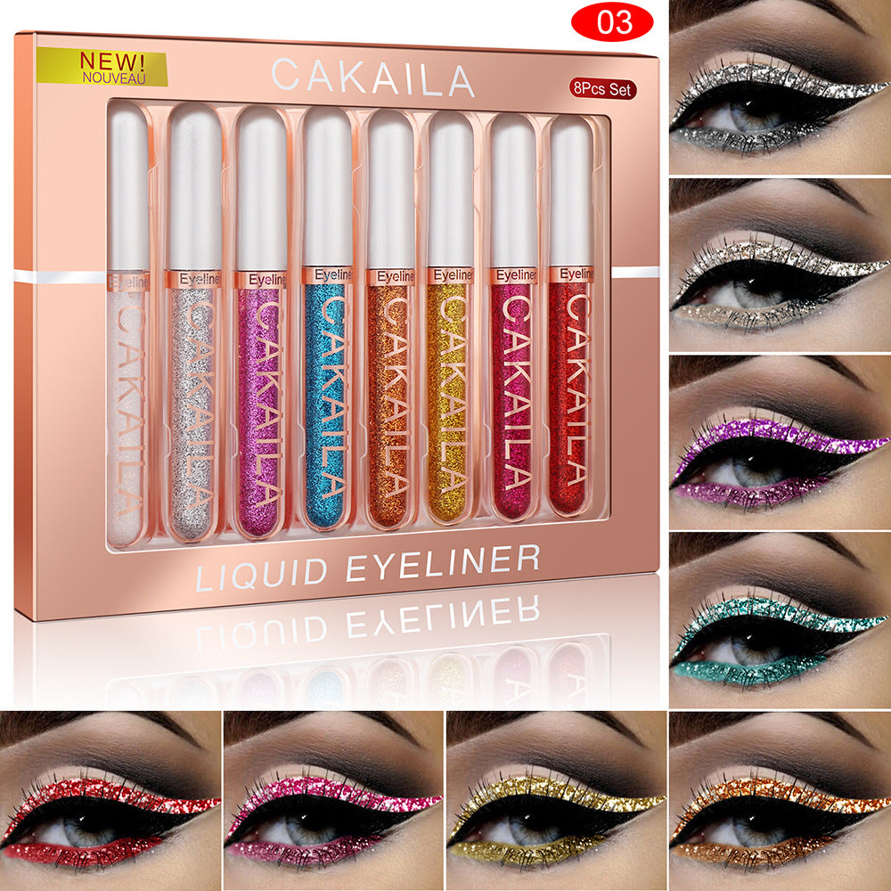 CAKAILA 8-Colour Liquid Eyeliner Set – Vibrant, Long-Lasting, Waterproof