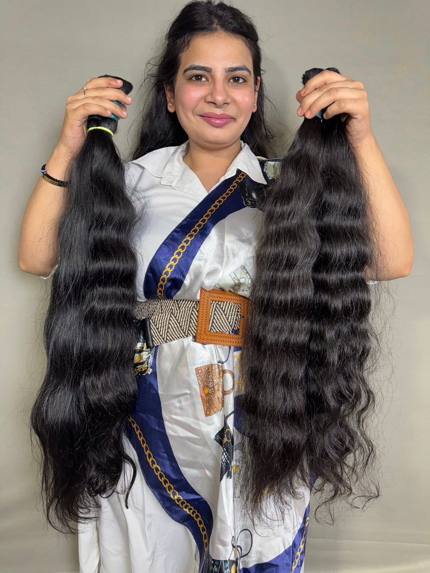 Cheveux en vrac, bouclés, de qualité supérieure, originaires d'Inde.
