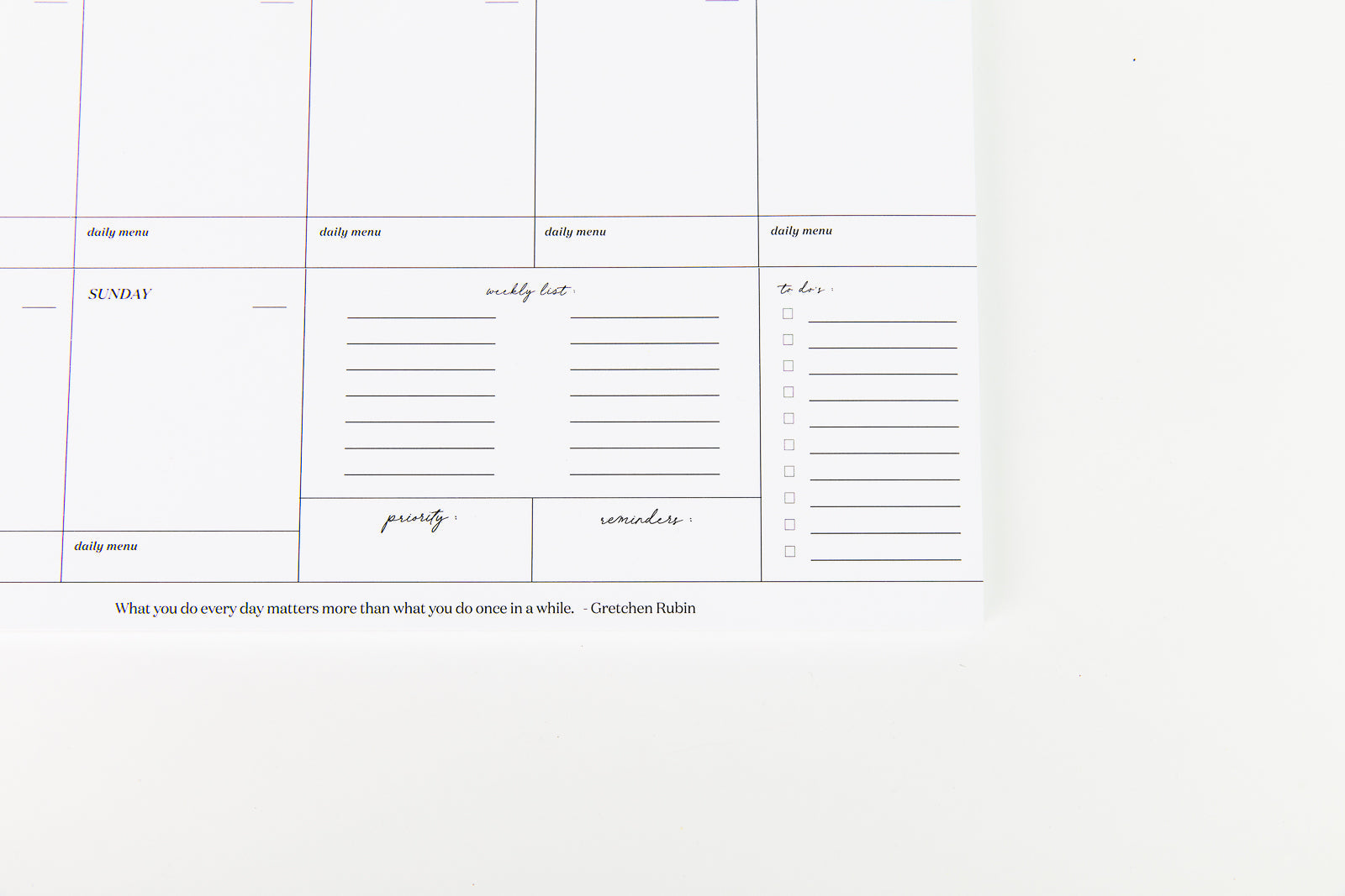 Weekly Organizer Pad