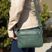 Greenwood Leather Mini Crossbody Bag. Premium Full-Grain Pebbled Leather Handbag