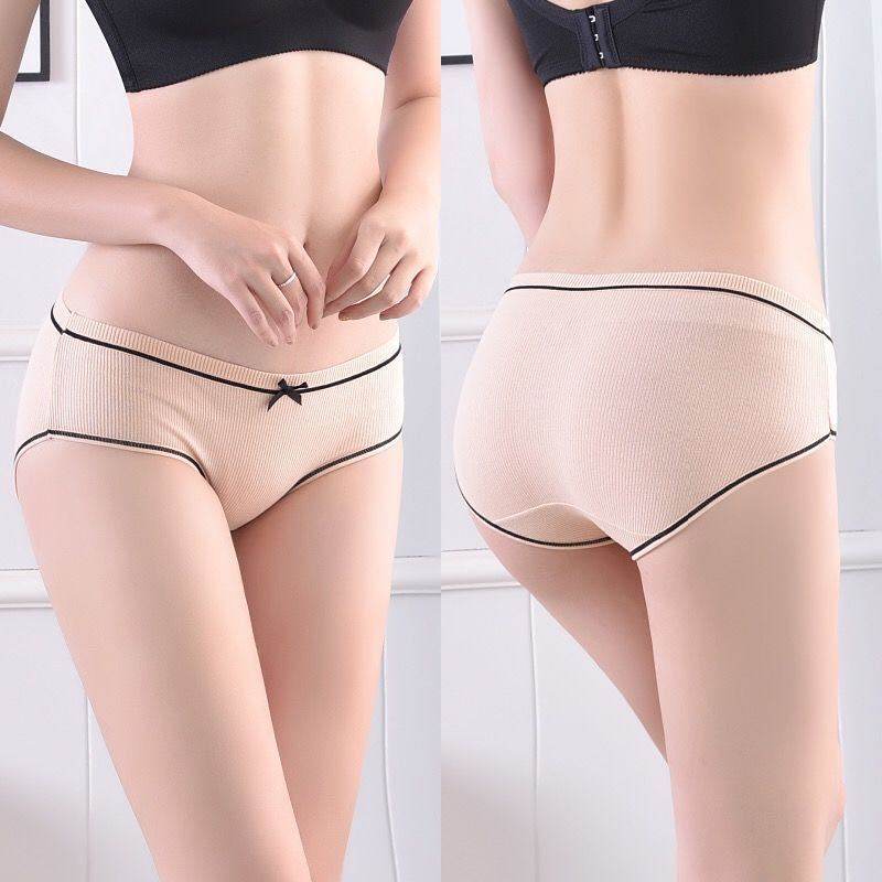 Women's Fashion Casual Threaded Mid-rise Shorts underpant 8pcs