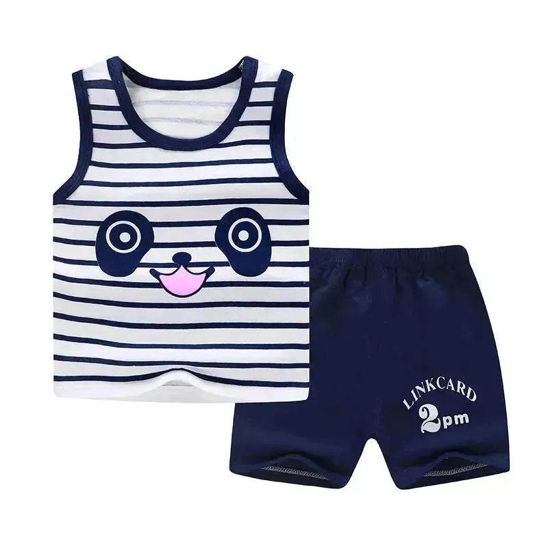 New Vest Suit Cotton Sleeveless Boy Summer Clothing Vest Two-piece Set  for boys