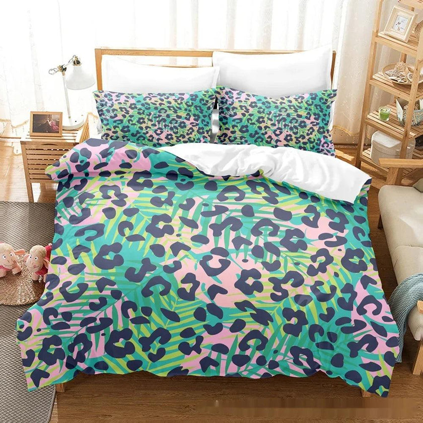 Animal Fur Grain Digital Print Duvet Cover Three-piece Bedding Set