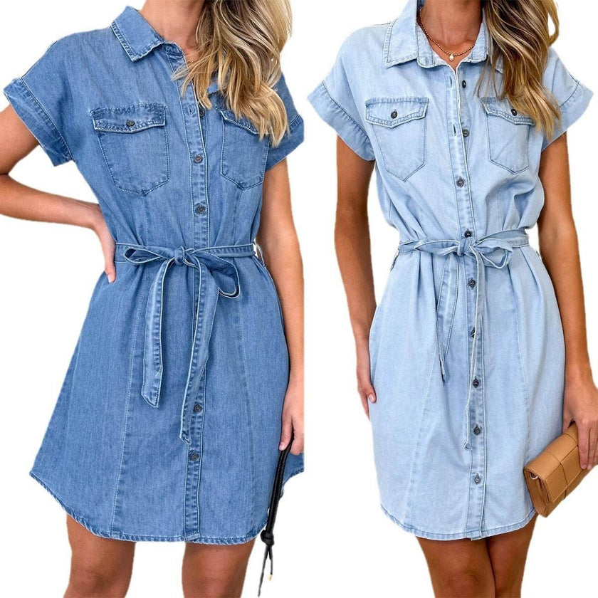 Spring And Summer New Loose Casual Denim Dress Women