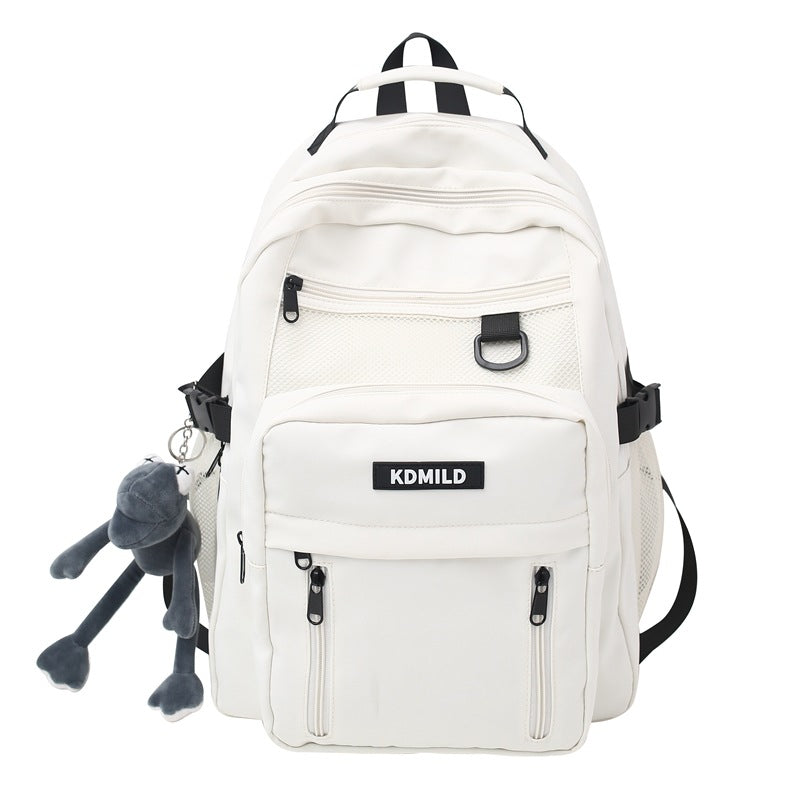 Large Capacity Multi-Layer School Backpack – White, Red, Purple, Black, Khaki