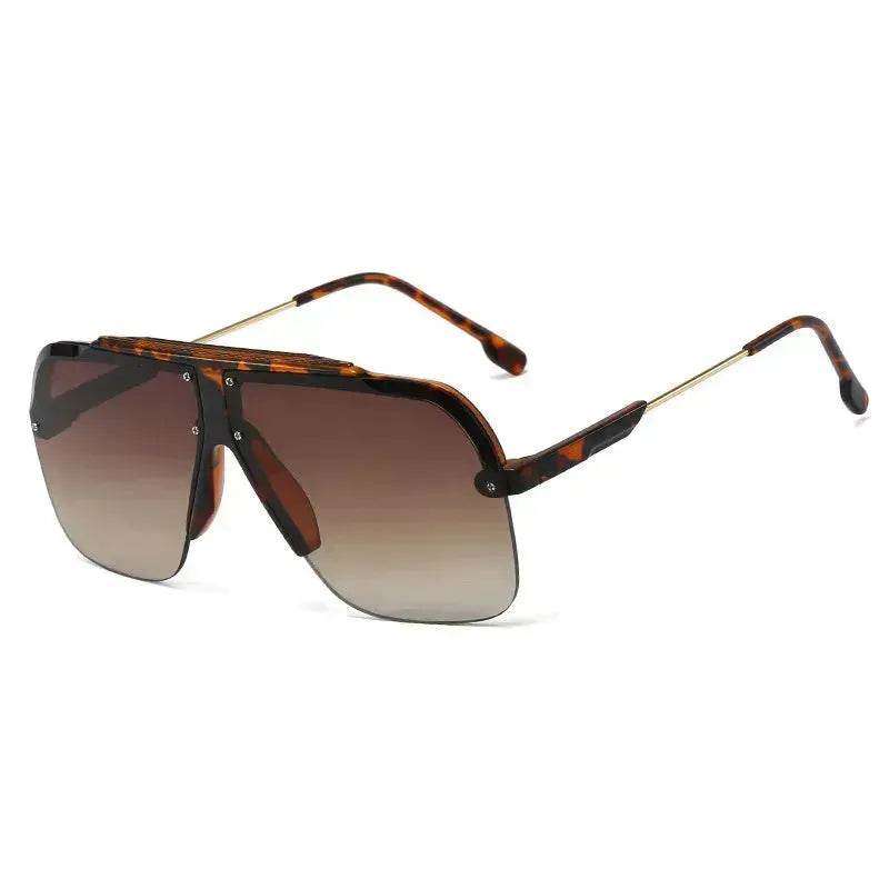 Premium Rimless Oversized Aviator Sunglasses for Women, PC Lens UV Protection Women’s Shade