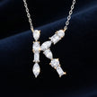 Letter K Moissanite Initial Necklace Pendant – Gold-Plated 925 Silver | GRA Certified