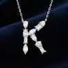 Letter K Moissanite Initial Necklace Pendant – Gold-Plated 925 Silver | GRA Certified