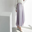 Women's formal Work Satin Skirt Summer High Waist Midi Sheath Skirt