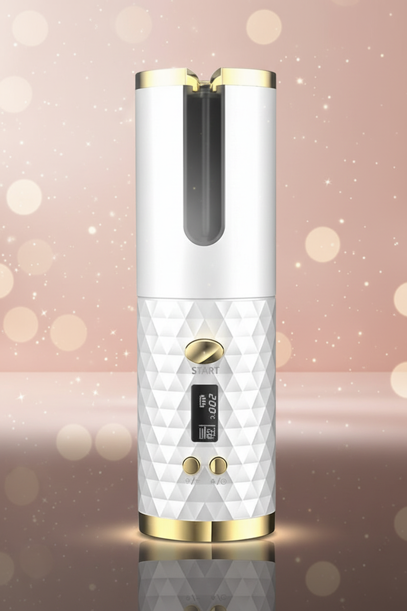 Cordless Automatic Hair Curler with LCD Display – USB Rechargeable, Ceramic Barrel