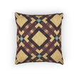 Woven Pillow — Geometric Boho Throw Pillow with Warm Earth Tones