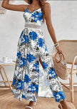 Elegant Spring chic Vacation Resort floral summer maxi dress