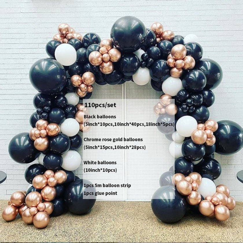 Black Gold Silver Balloon Garland Kit – 110pcs Party Decoration Set