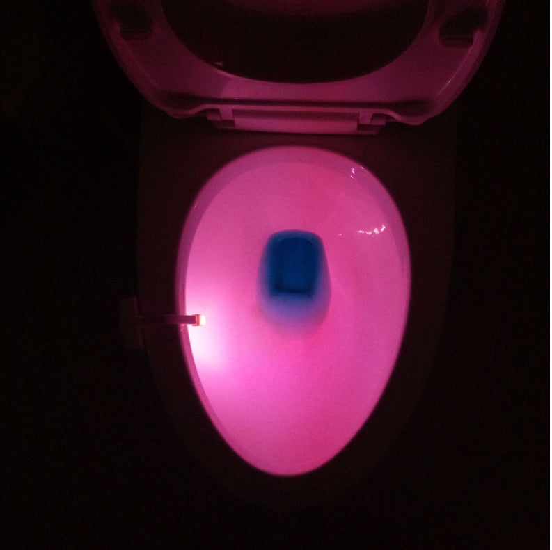 Motion-Sensor Toilet Night Light – 8 & 16 Colour LED, Battery Powered