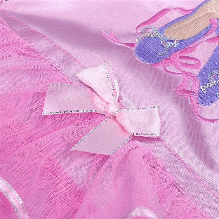 Girls Pink Ballet Dance Backpack – Satin Tutu Ruffle Kids Dance Bag