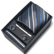 Men's Jacquard Woven Formal Tie Set – Rayon Arrow Necktie with Handkerchief, Tie Clip & Cufflinks | Canada & USA