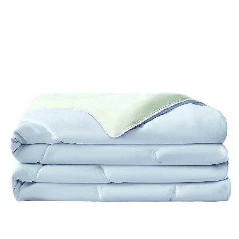 Pure Color Cool Silk Summer Blanket Airable Cover Single Double Summer Ice Cream Ice Silk Summer Quilt Machine Washable Thin Duvet