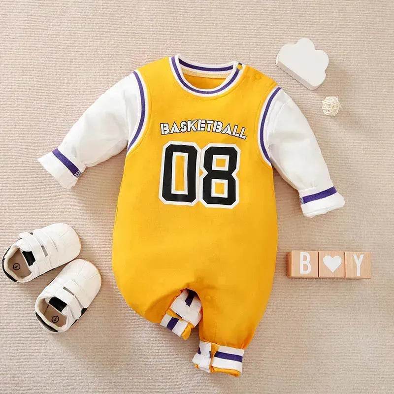 Baby One-piece Spring And Autumn Romper Baseball Uniform cloth