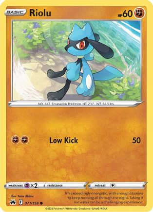 Riolu 71/159 - SWSH Crown Zenith