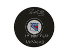 Will Cuylle Autographed New York Rangers Autograph Model Puck Inscribed 