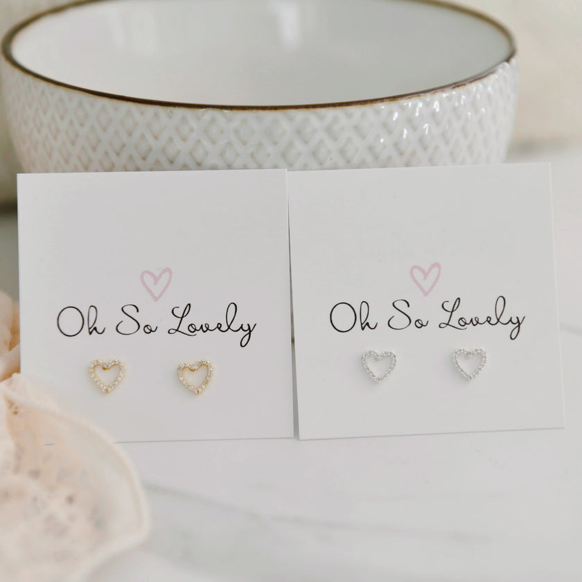 Jane diamond heart studs