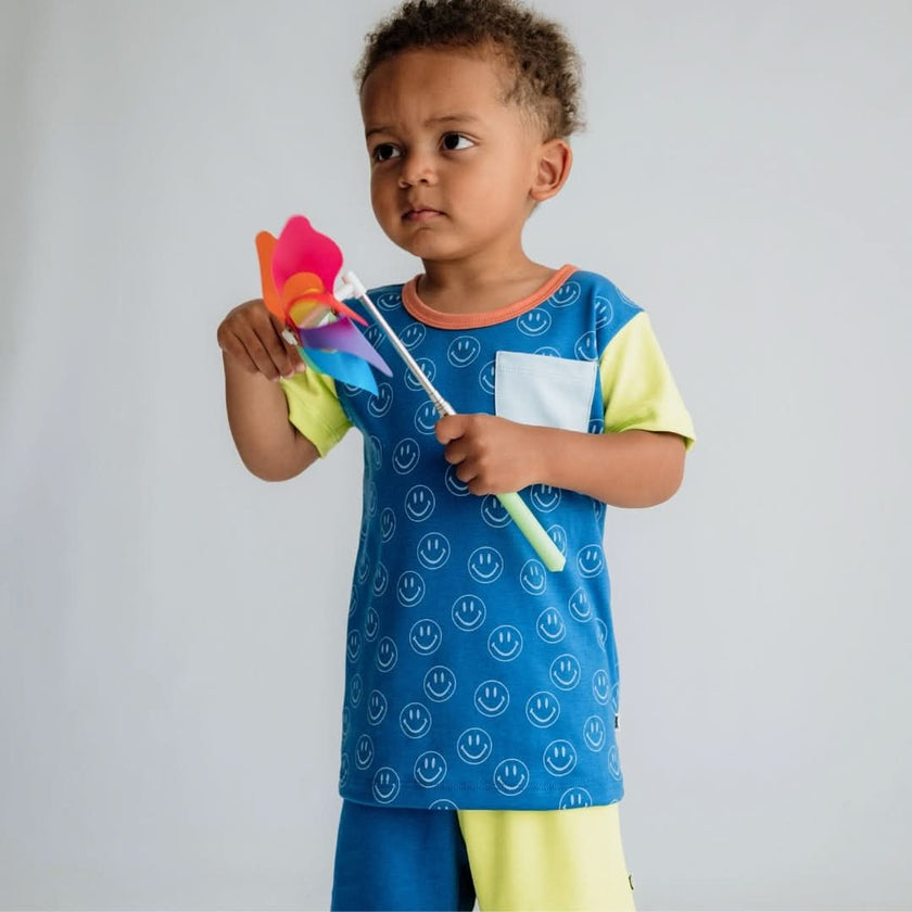 Baby/Kids' Bamboo Pocket T-Shirt | Rainbow Stripe