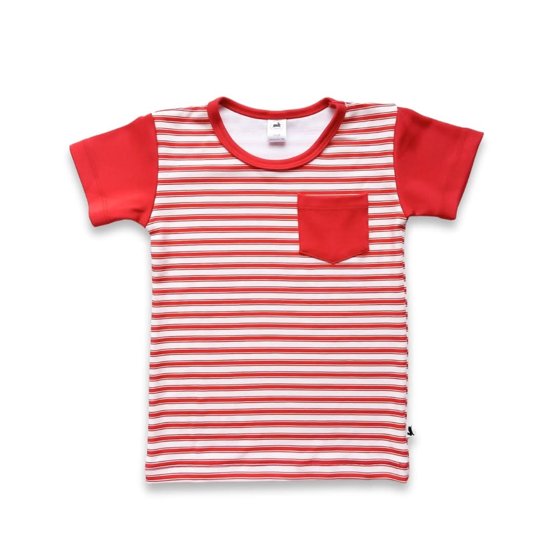 Baby/Kids' Bamboo Pocket T-Shirt | Rainbow Stripe