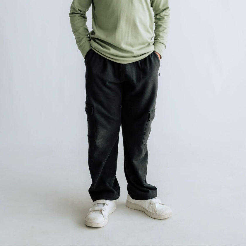 Youth Bamboo Fleece Cargo Pants | Terracotta