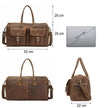 Retro Crazy Horse Leather Weekender Travel Duffel Bag with Laptop Compartment