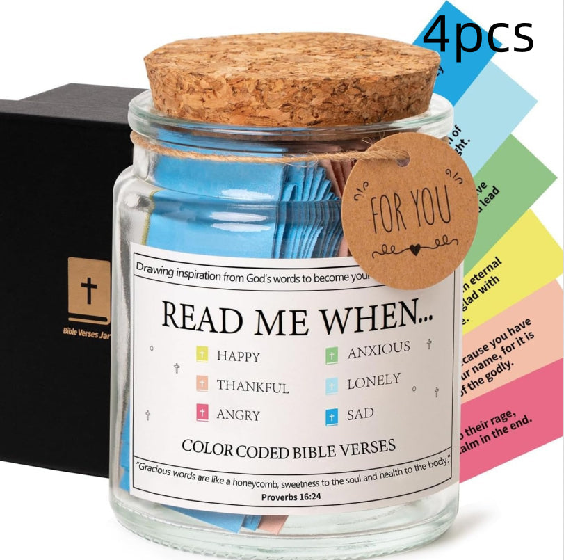 Bible Verses In A Jar – 90 Scripture Cards Glass Jar (Colours A, B, C)