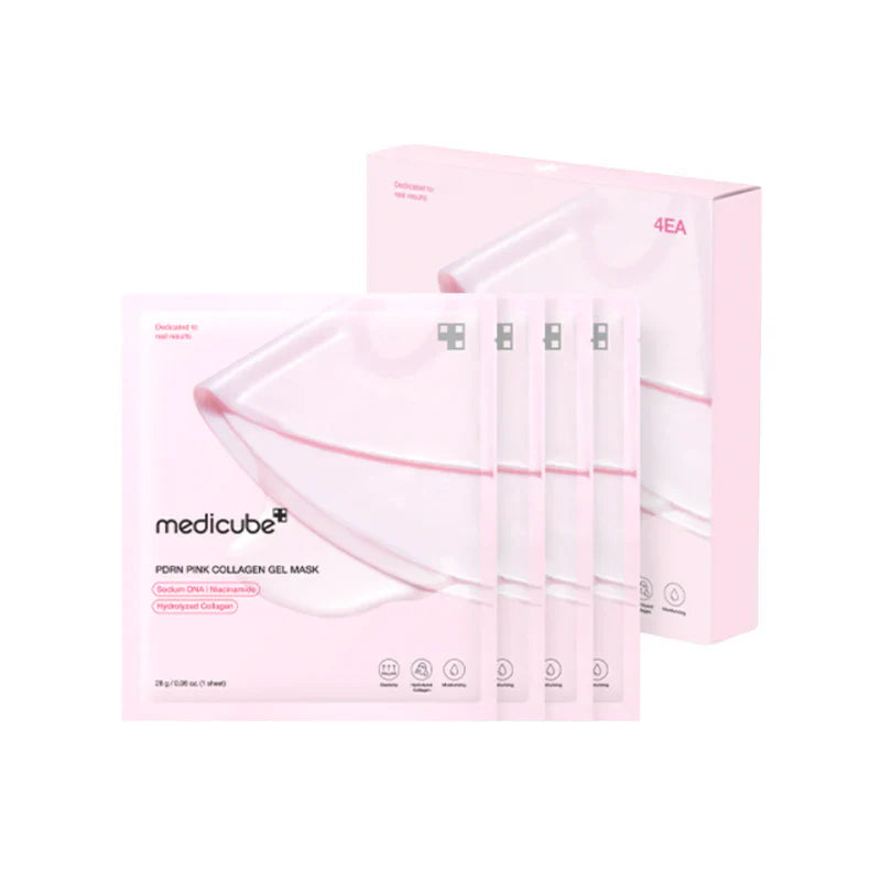 medicube PDRN Pink Collagen Gel Mask 28g - 1 BOX / 4 PCS
