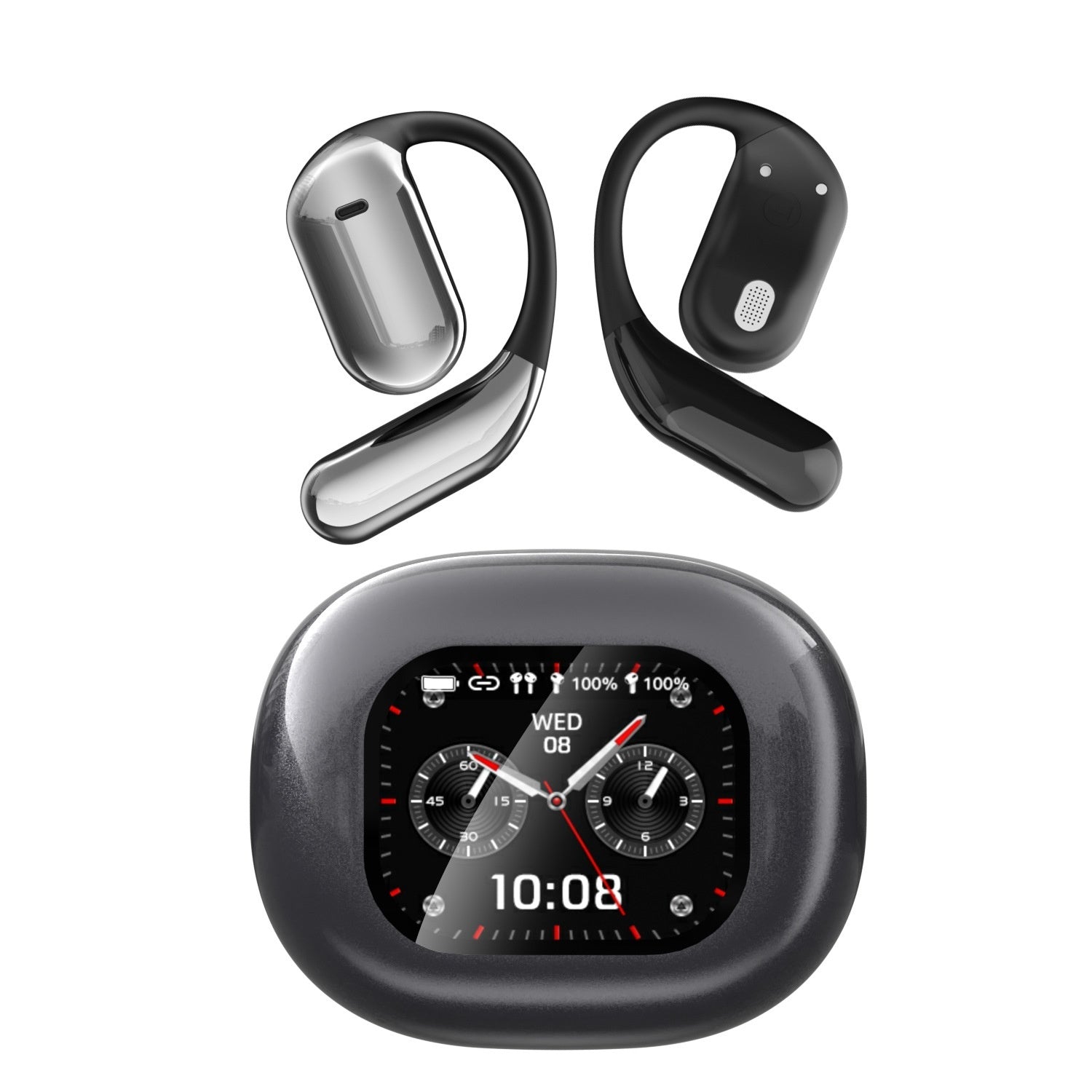 Ear-mounted LCD Color Screen Bluetooth Headset Smart AI Translation Headphones
