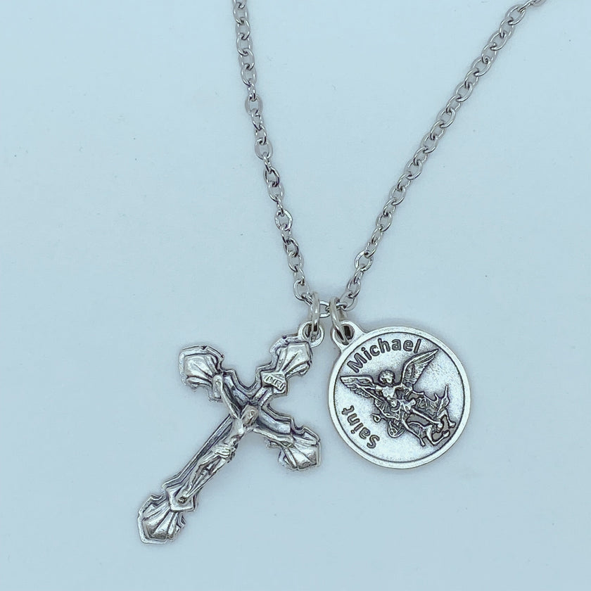 Crucifix with St. Michael Medal on 24