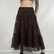 Retro Paisley Printed Skirt Women's Low Waist Midi skirt