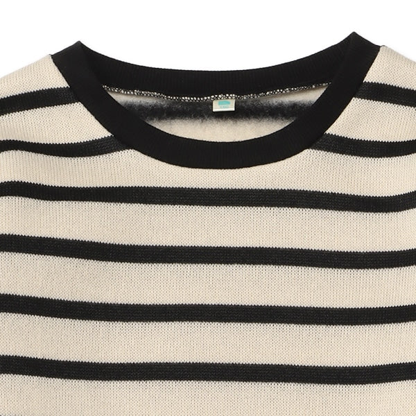 西松屋 ELFINDOLL 裏起毛ニットソーボーダー長袖ワンピース 正規品